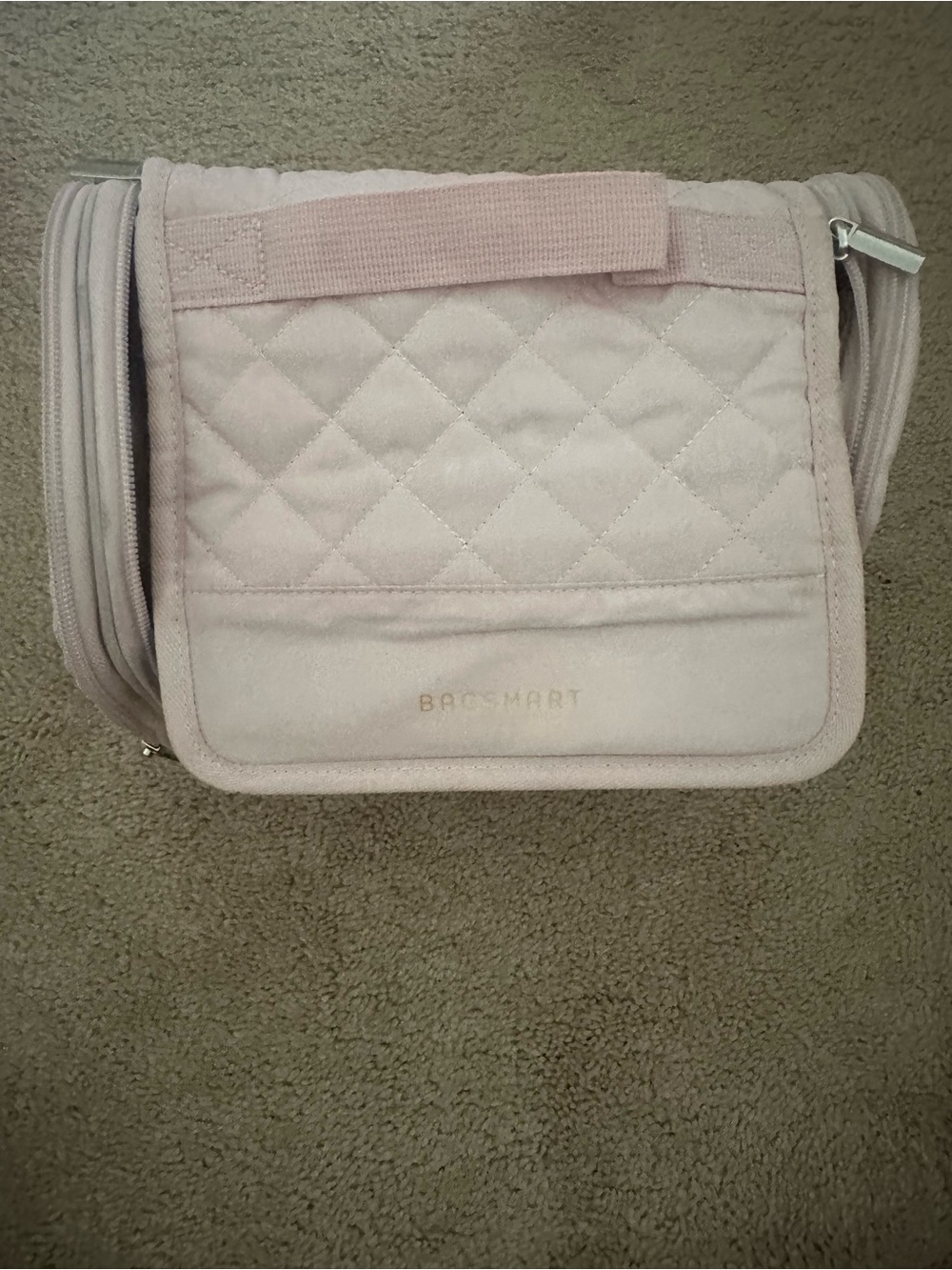 BAGSMART Quilted Light Pink Travel Organizer Bag